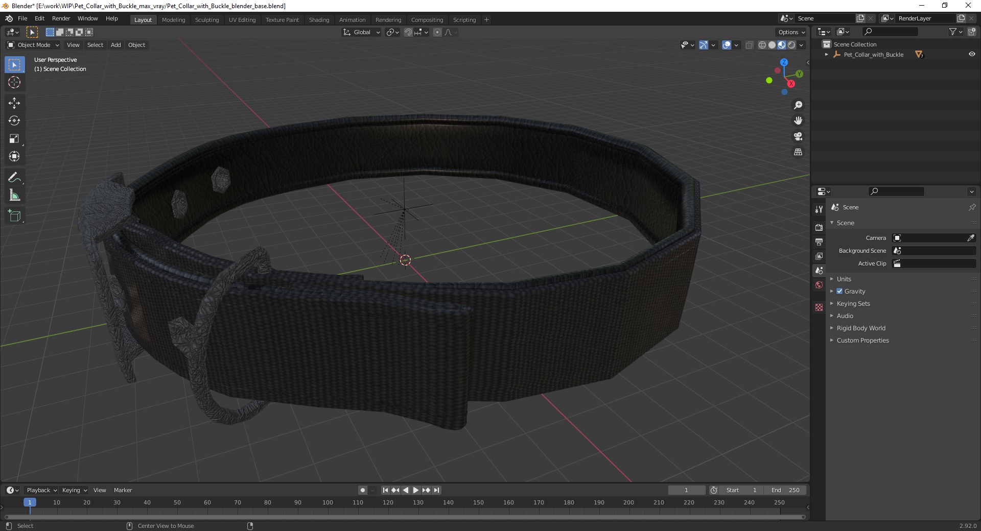 Pet Collar with Buckle 3D