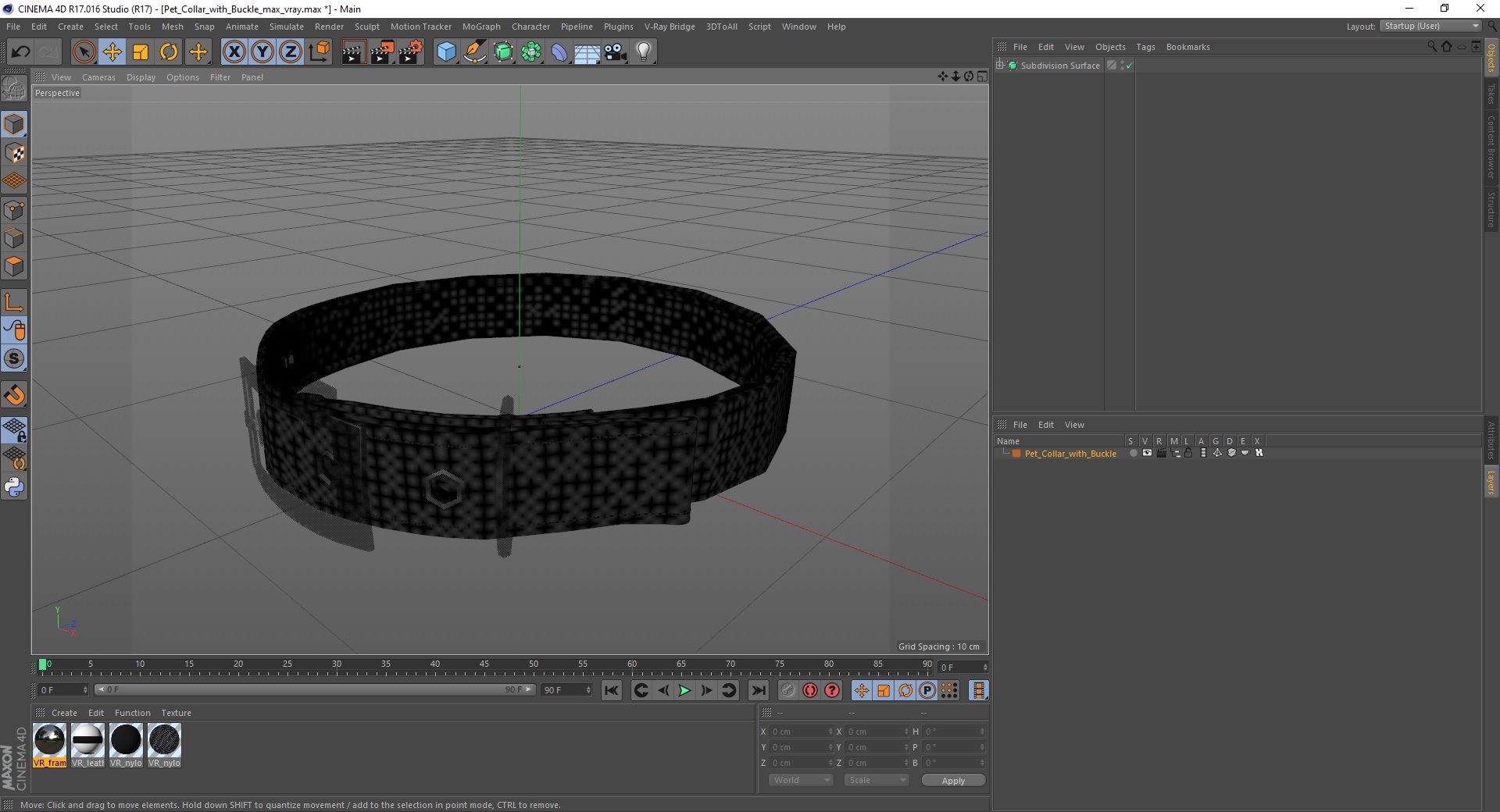 Pet Collar with Buckle 3D