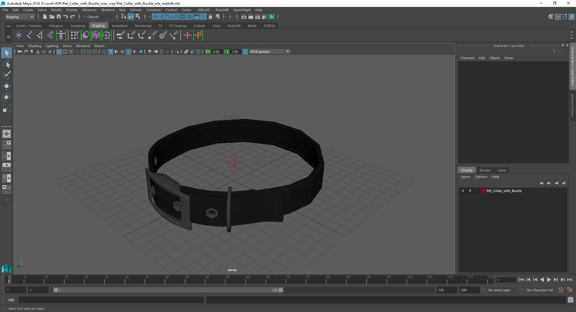 Pet Collar with Buckle 3D