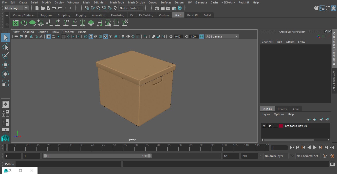3D Cardboard Box model