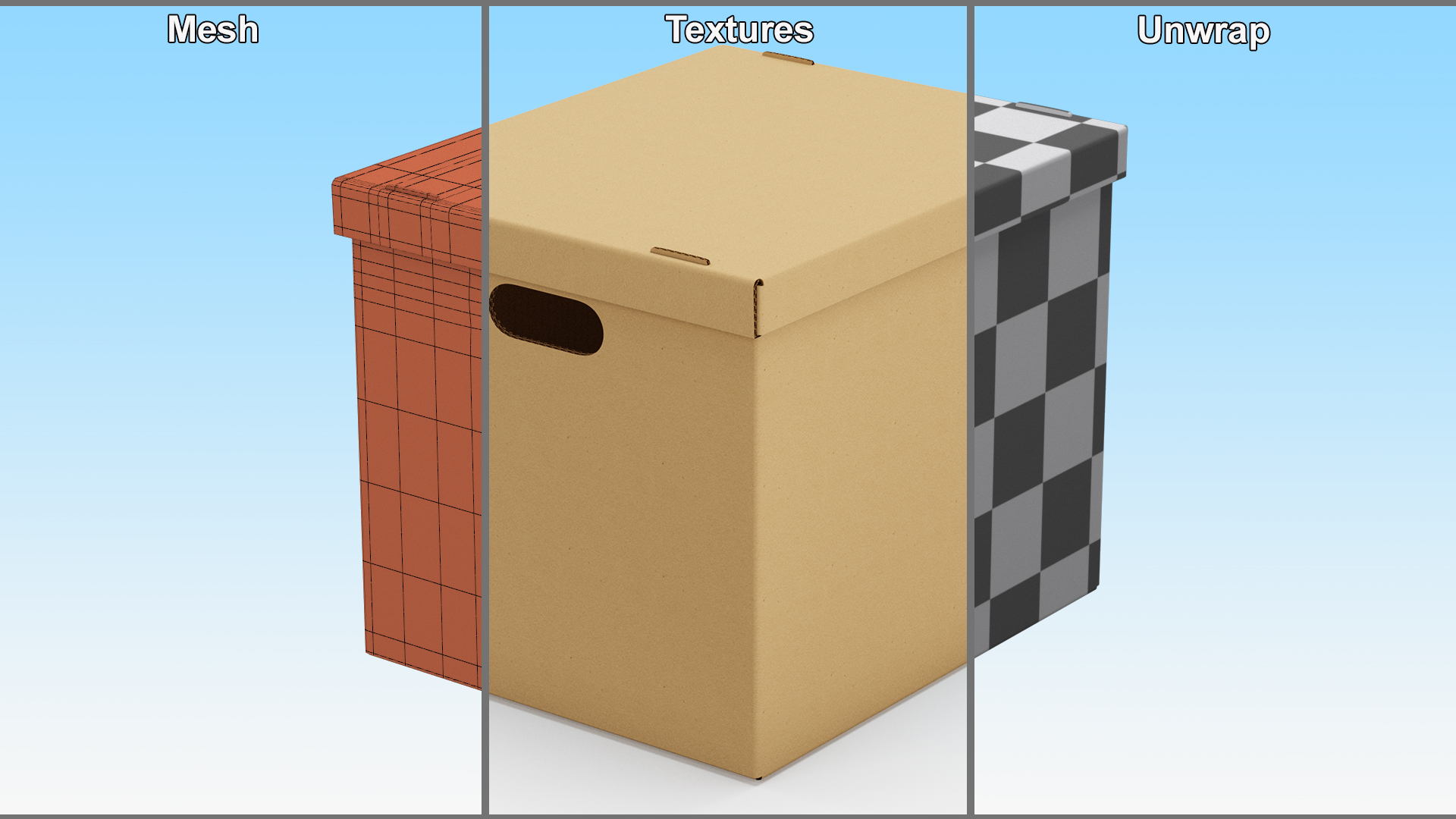 3D Cardboard Box model