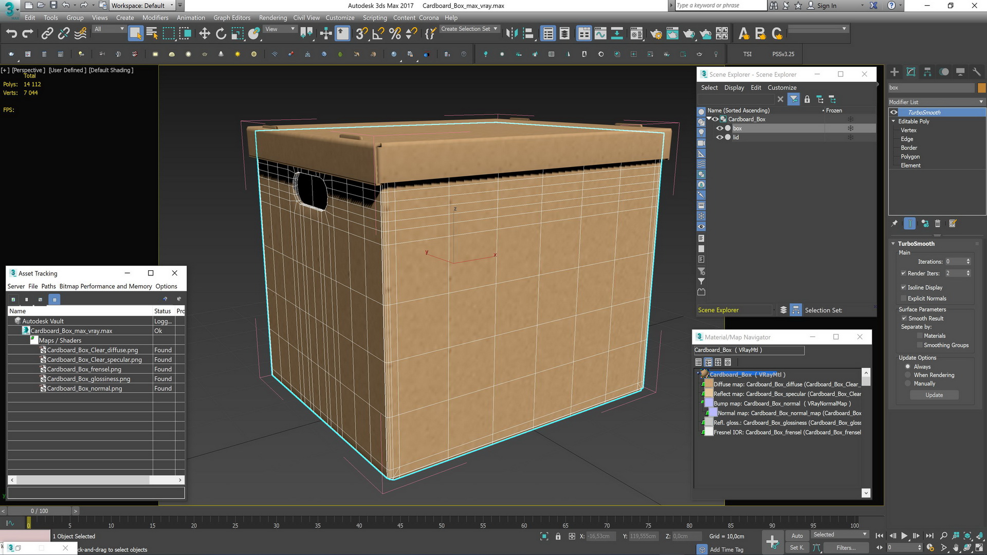 3D Cardboard Box model