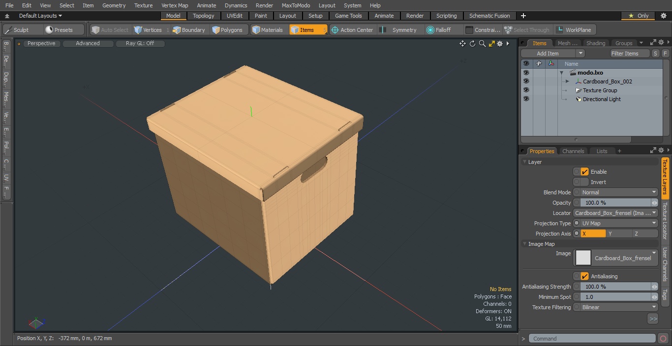 3D Cardboard Box model