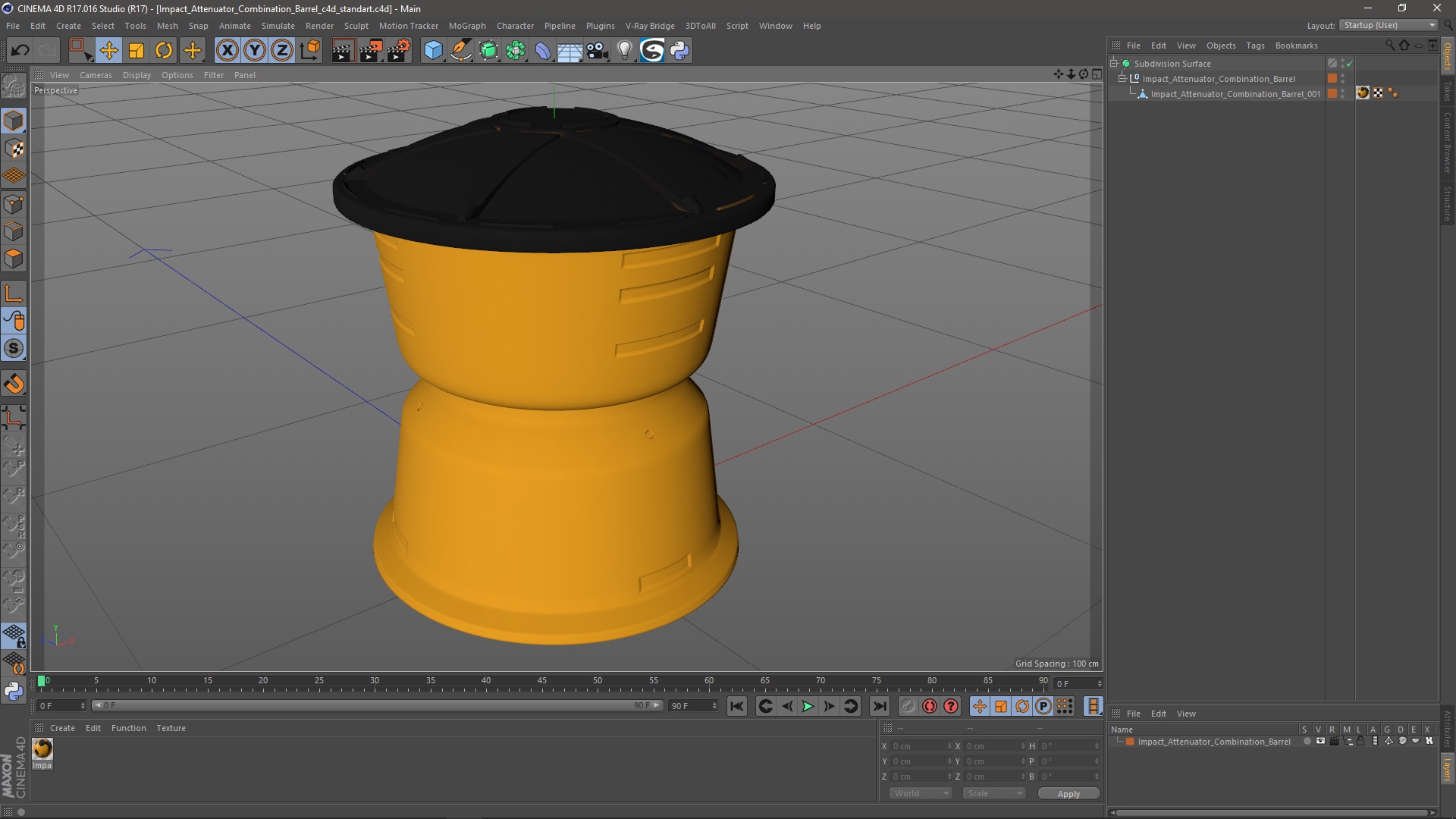 3D Impact Attenuator Combination Barrel