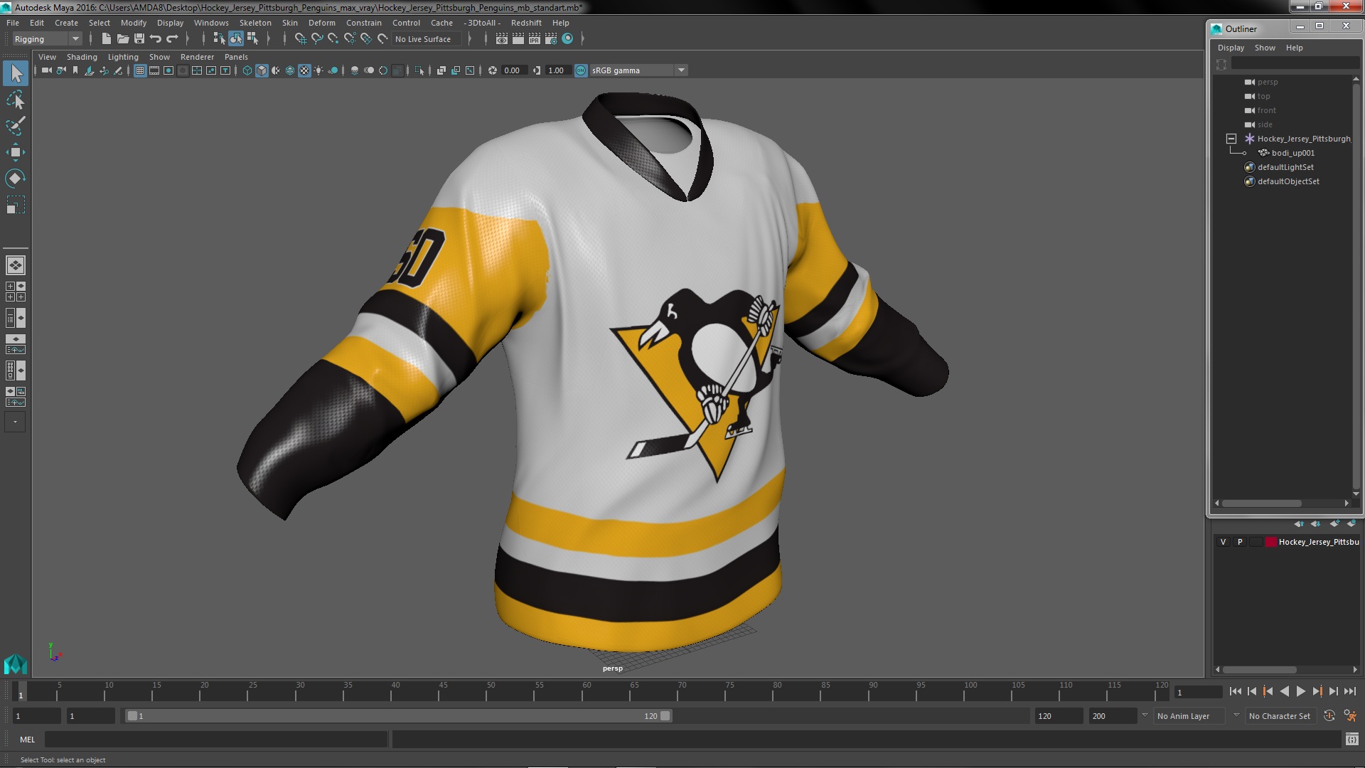3D Hockey Jersey Pittsburgh Penguins model