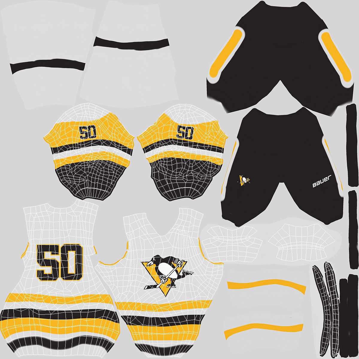 3D Hockey Jersey Pittsburgh Penguins model