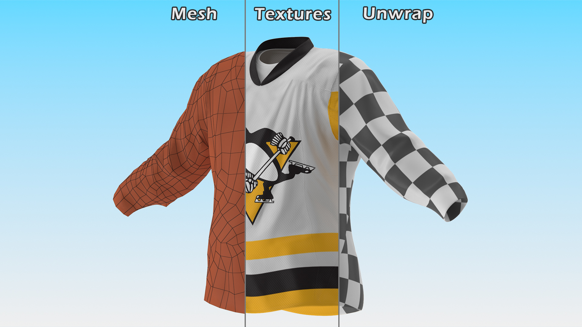 3D Hockey Jersey Pittsburgh Penguins model