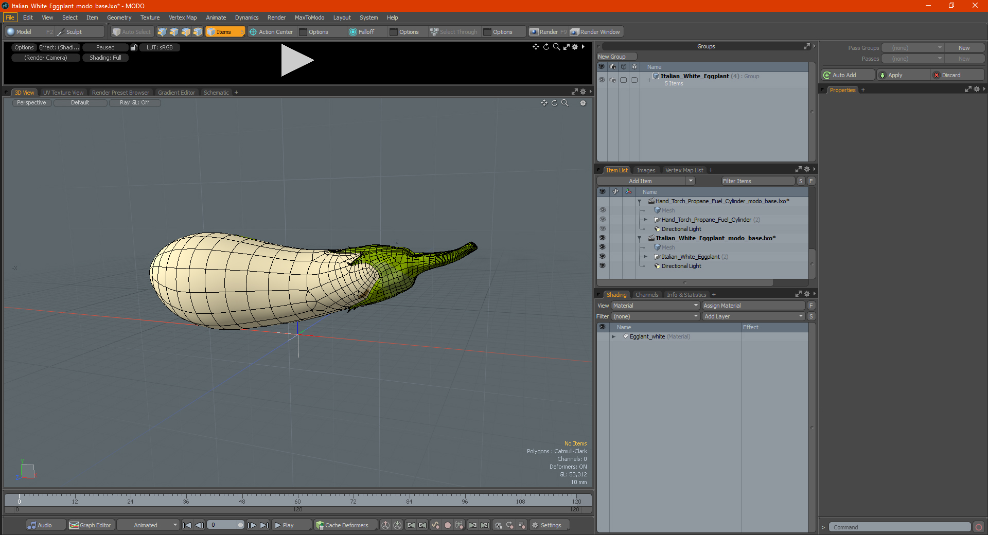 Italian White Eggplant 3D