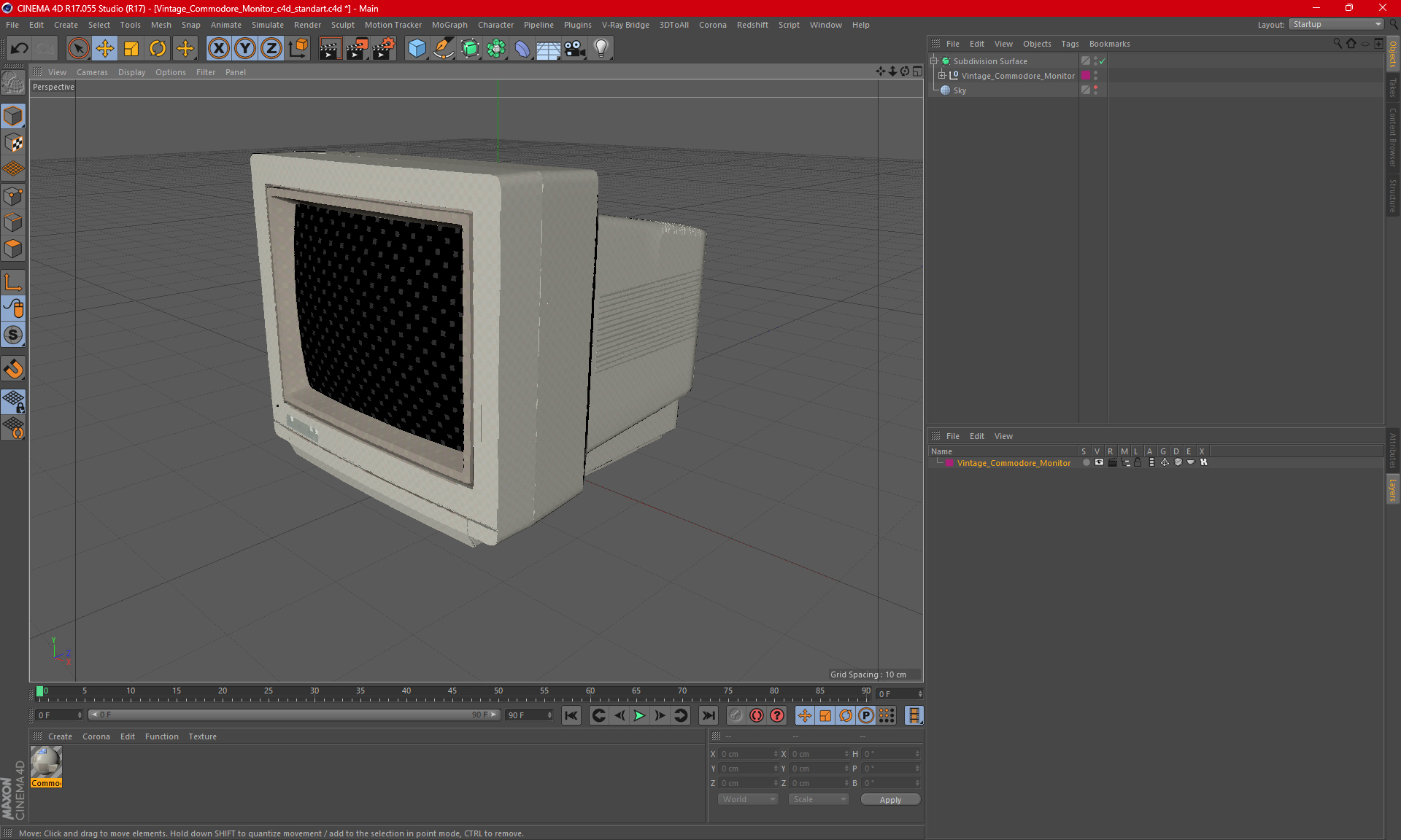 3D model Vintage Commodore Monitor