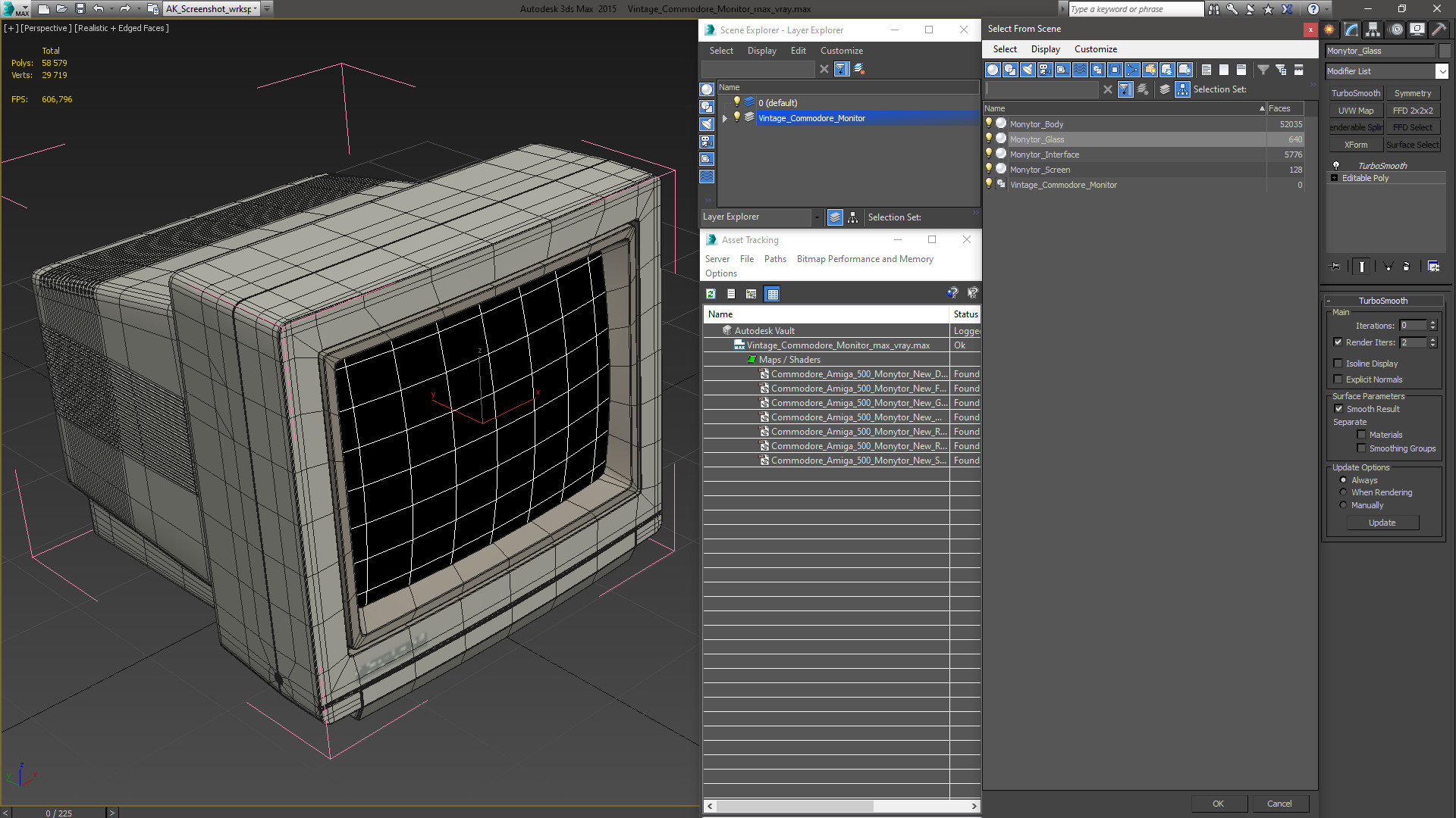3D model Vintage Commodore Monitor