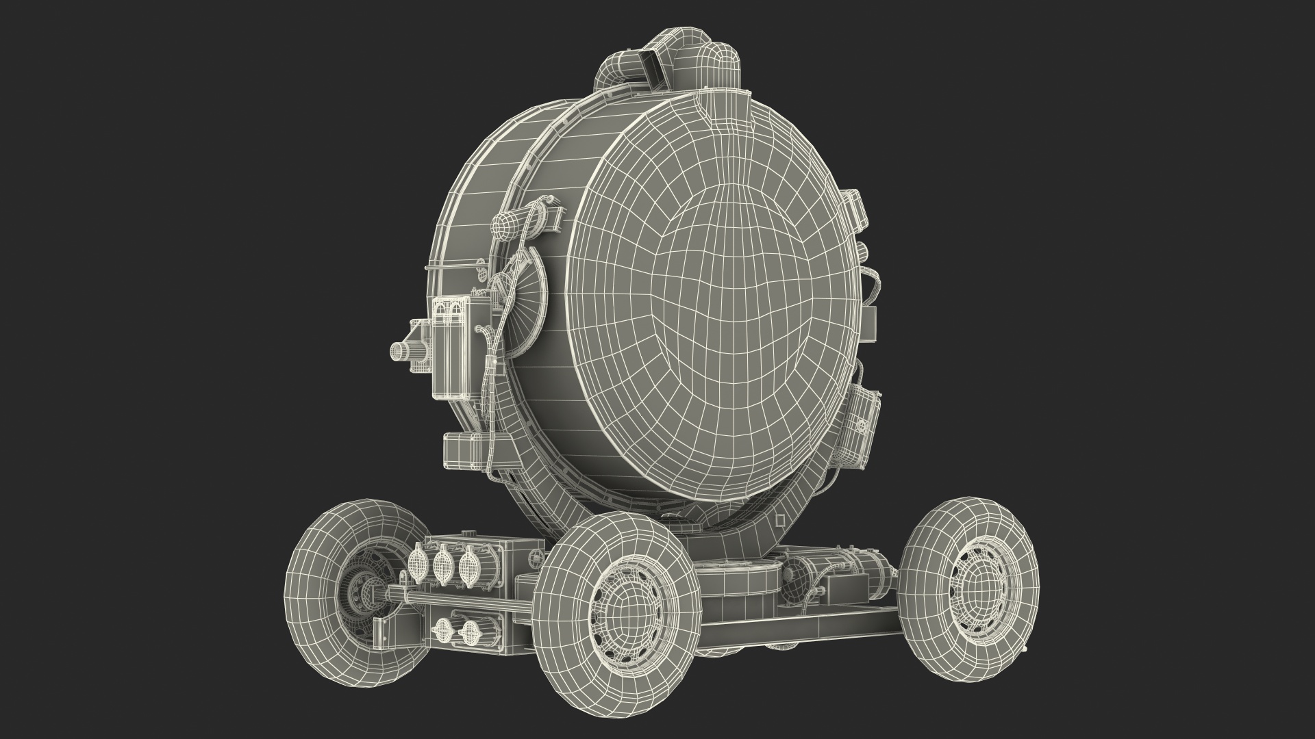 3D model Military Anti Aircraft Searchlight New Rigged