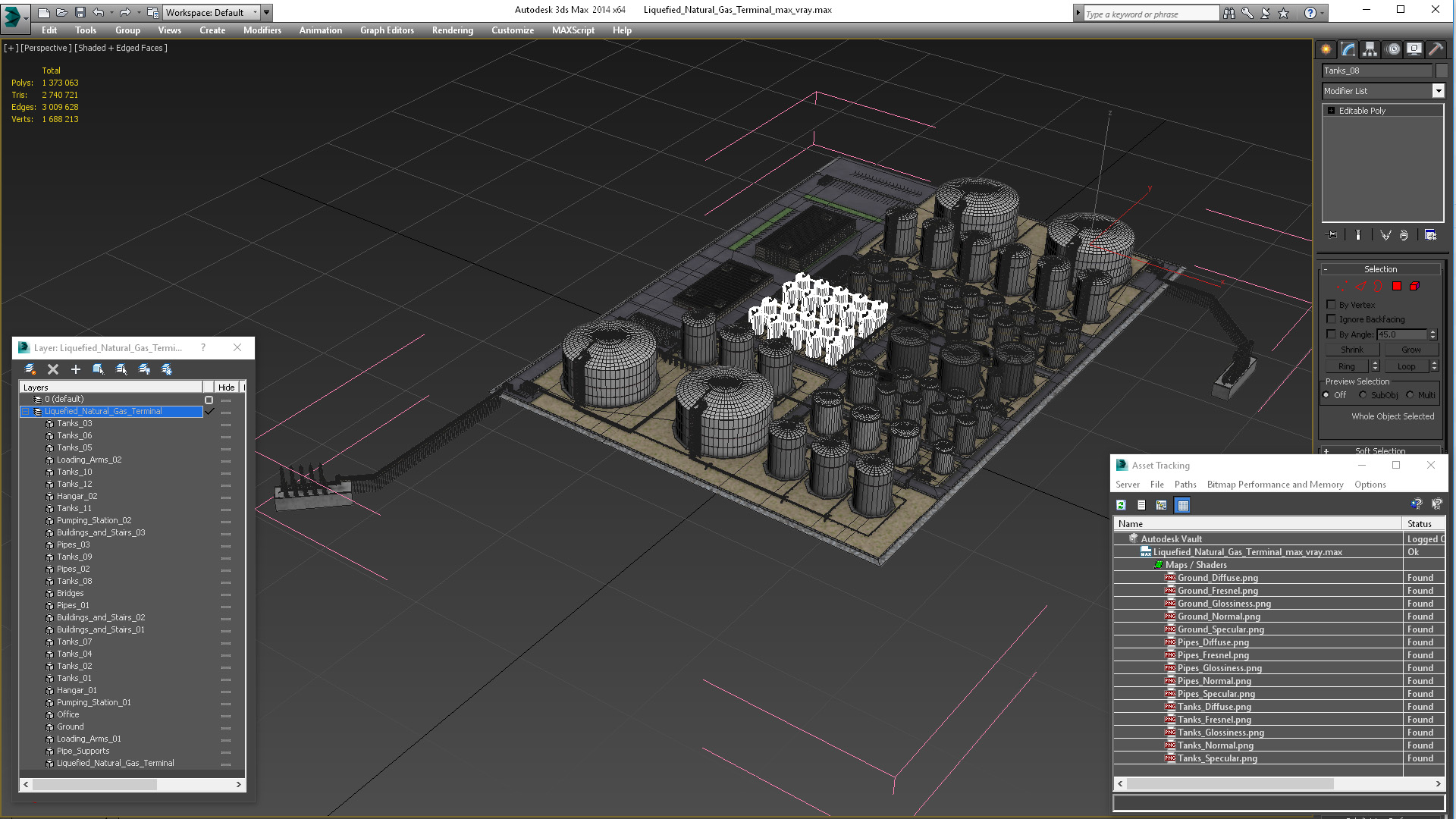 3D model Liquefied Natural Gas Terminal