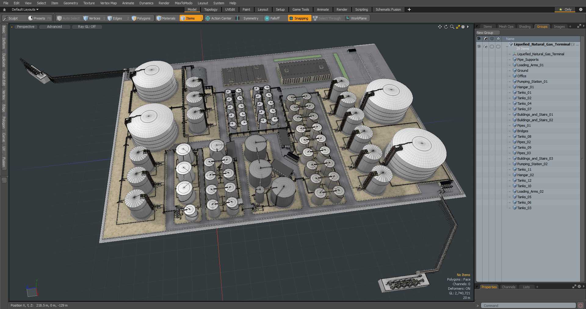 3D model Liquefied Natural Gas Terminal