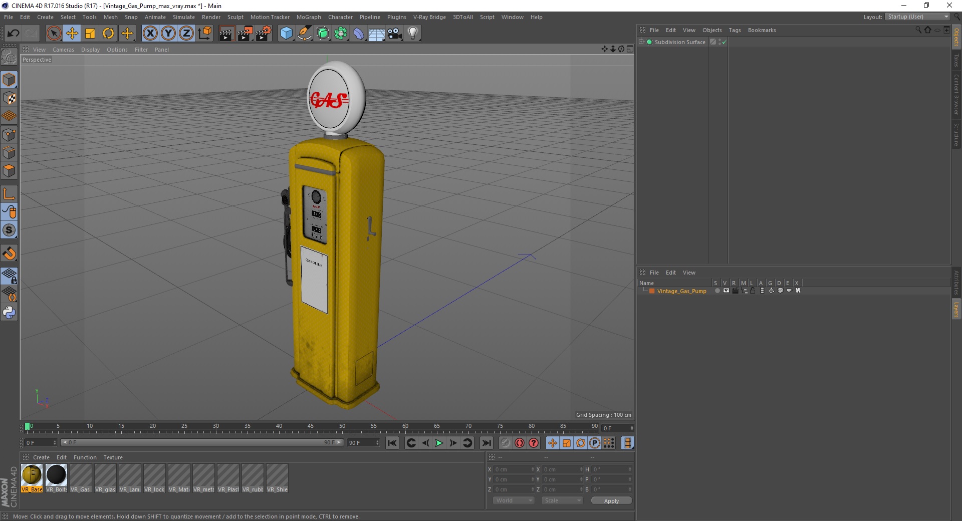 3D Vintage Gas Pump