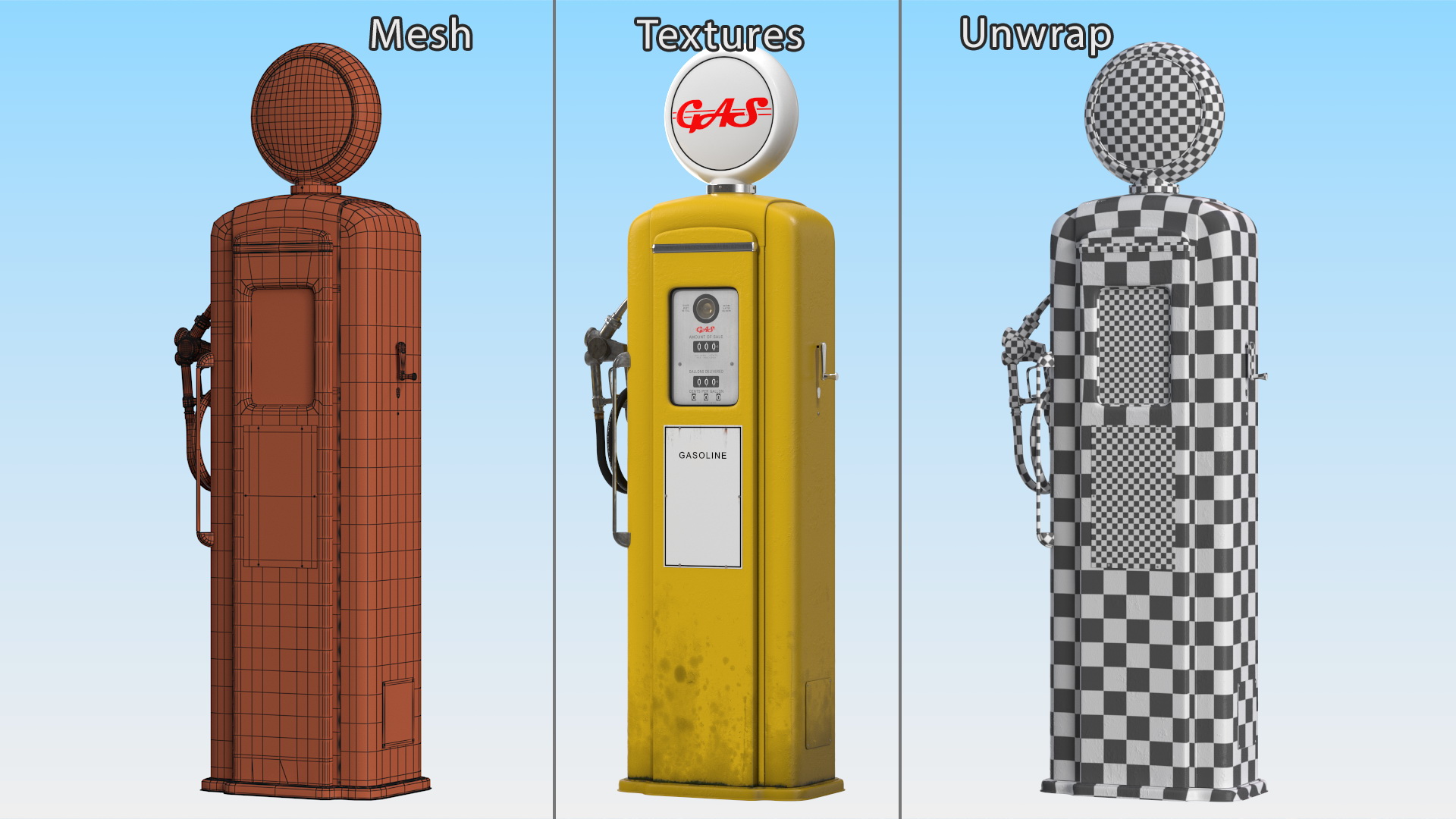 3D Vintage Gas Pump
