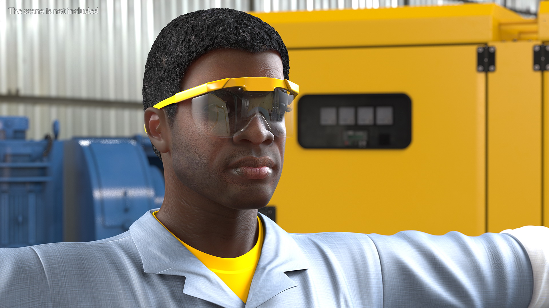 3D Dark Skin Black Man Electrician T Pose model