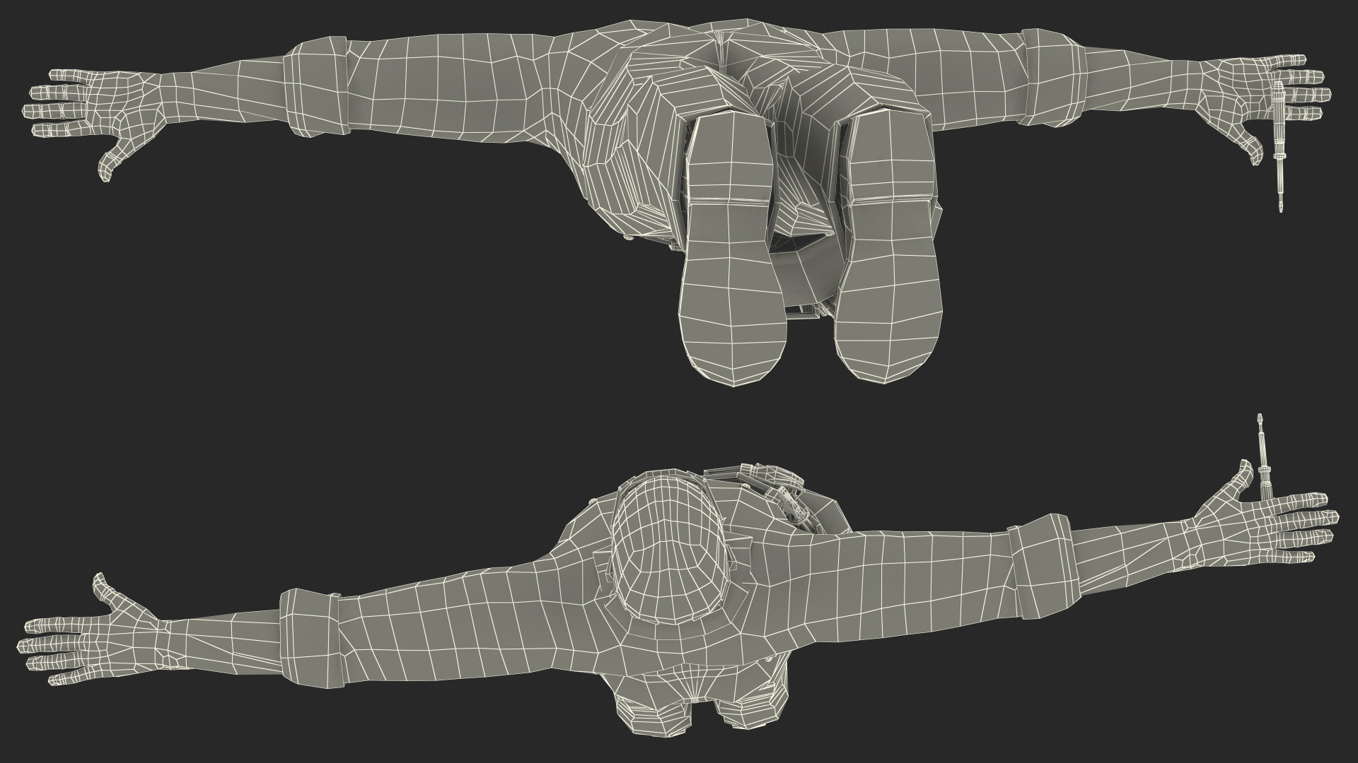 3D Dark Skin Black Man Electrician T Pose model