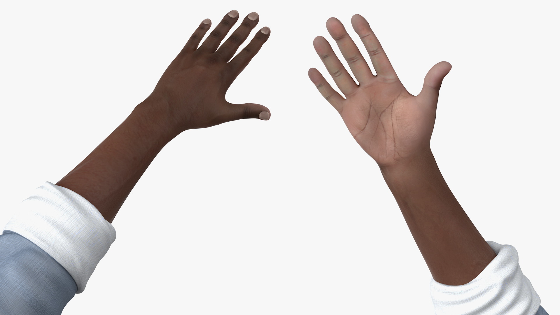3D Dark Skin Black Man Electrician T Pose model