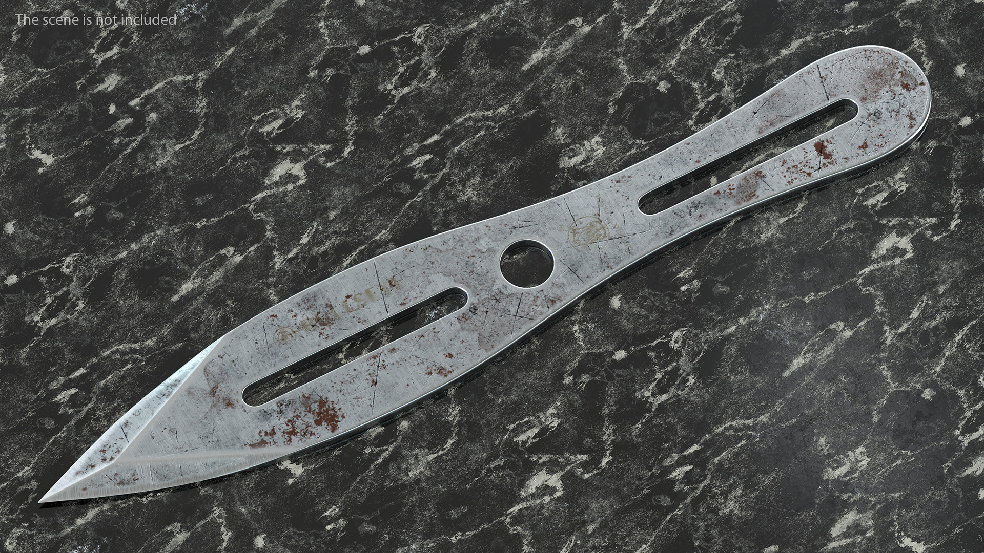 Broadhead Throwing Knife Used 3D model