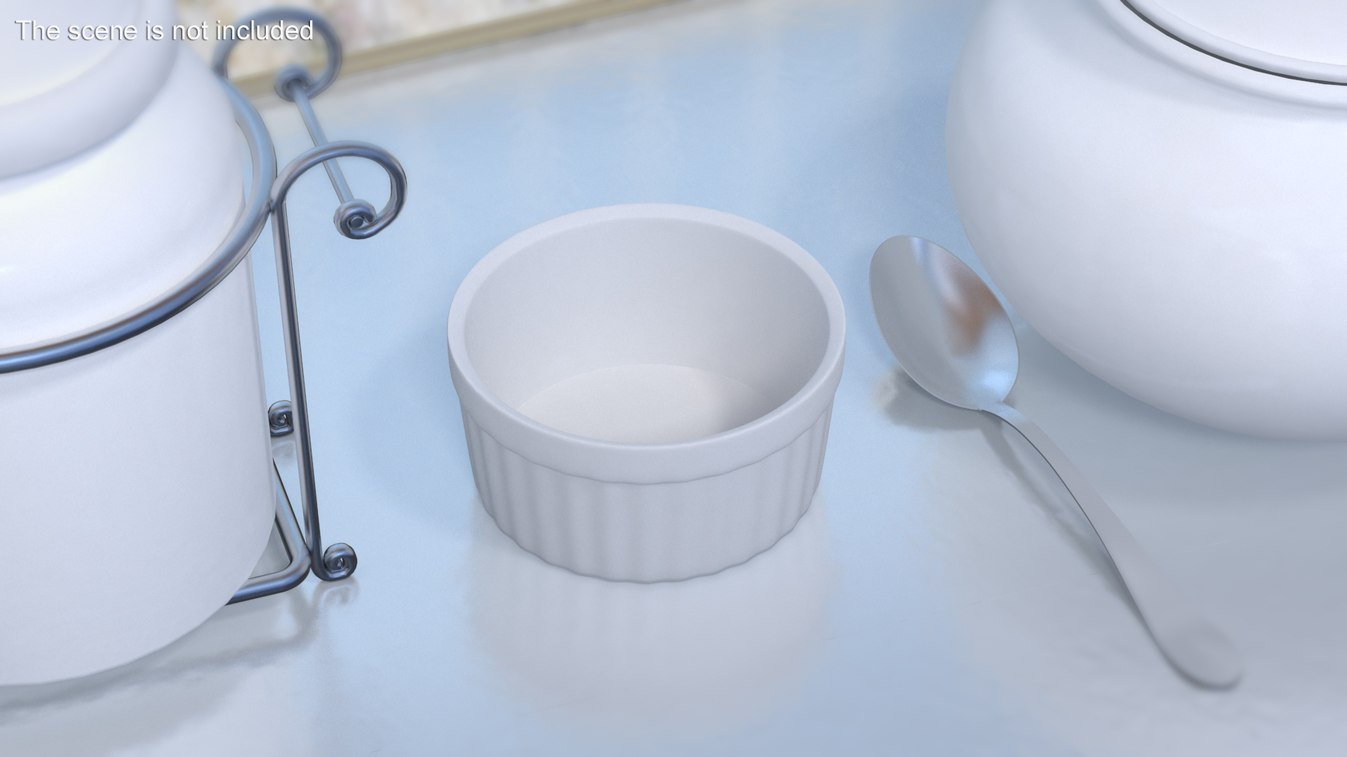 3D White Ceramic Dip Bowl For Sauces model