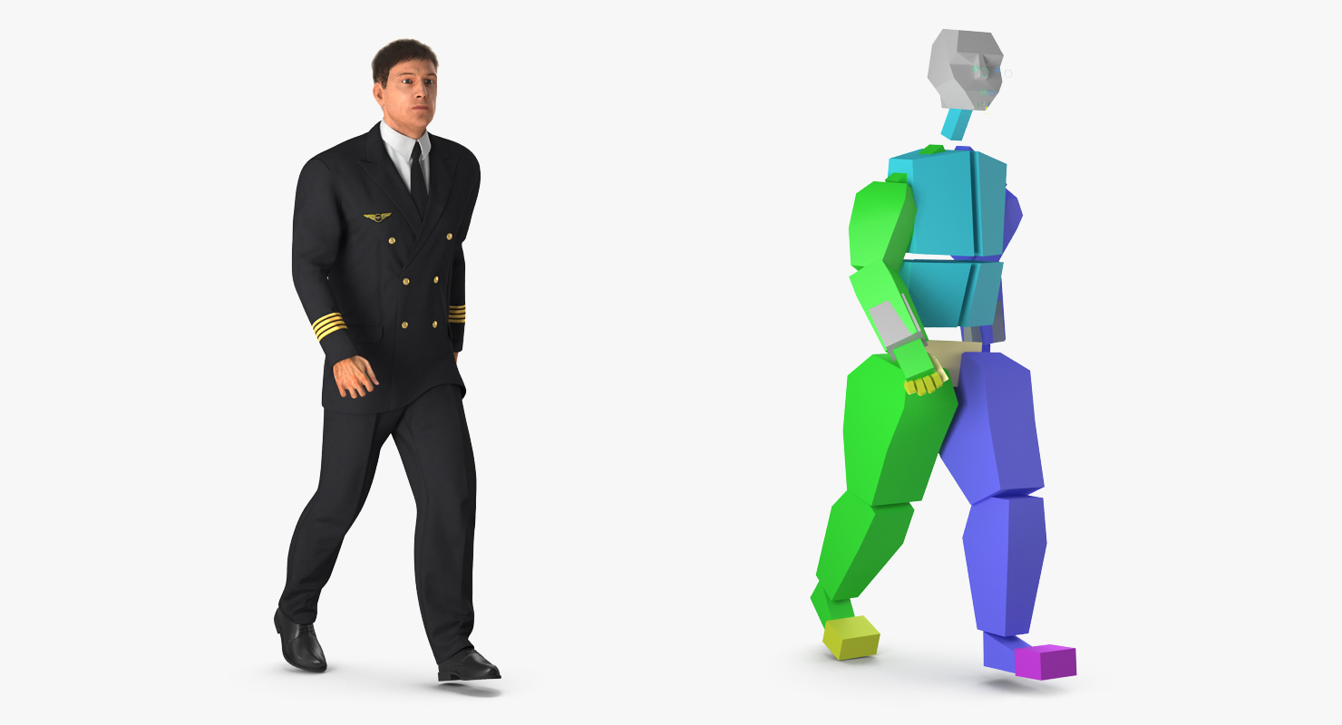 Airline Pilot with Fur Rigged 3D model