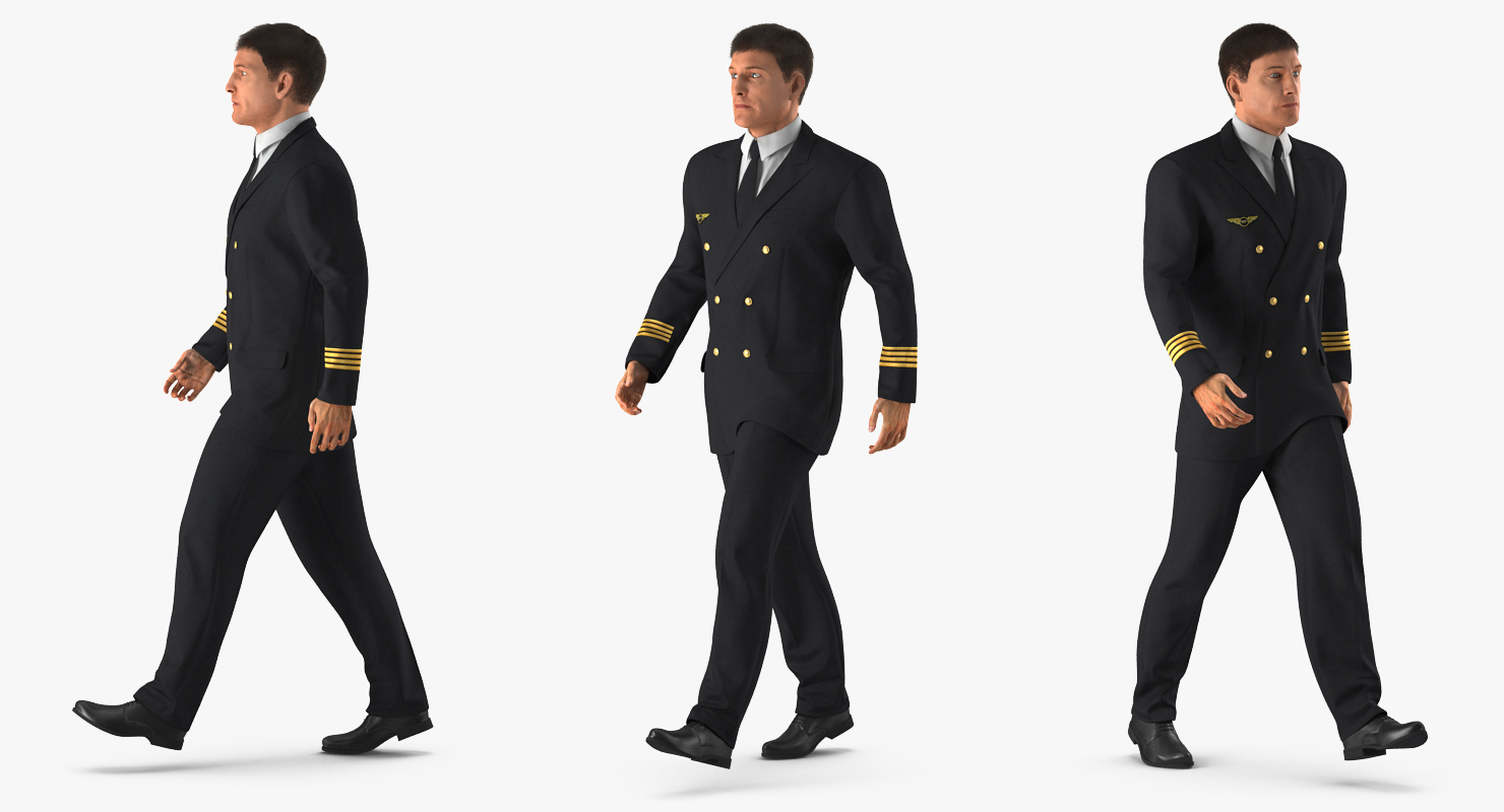 Airline Pilot with Fur Rigged 3D model