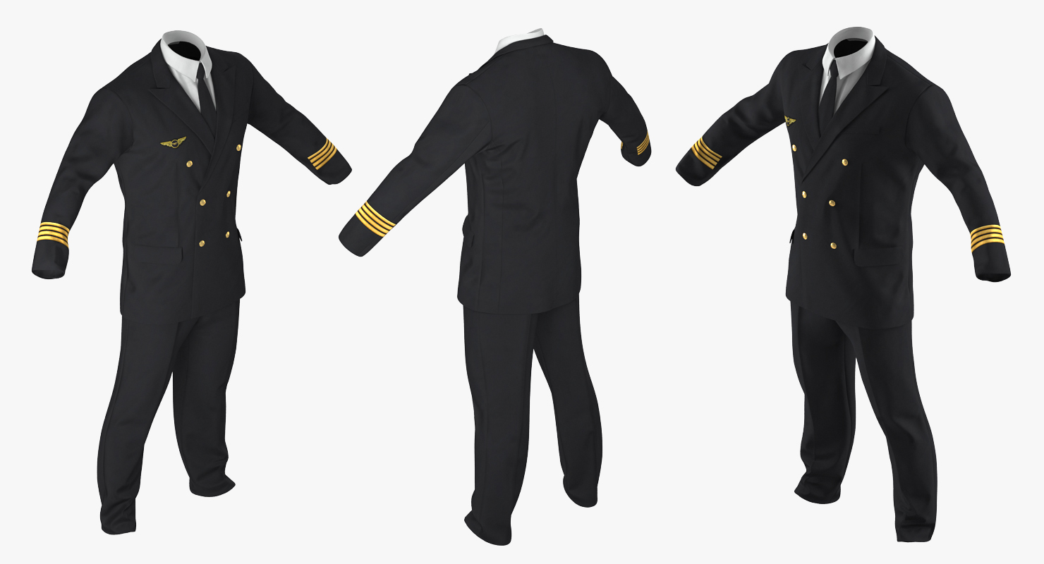 Airline Pilot with Fur Rigged 3D model