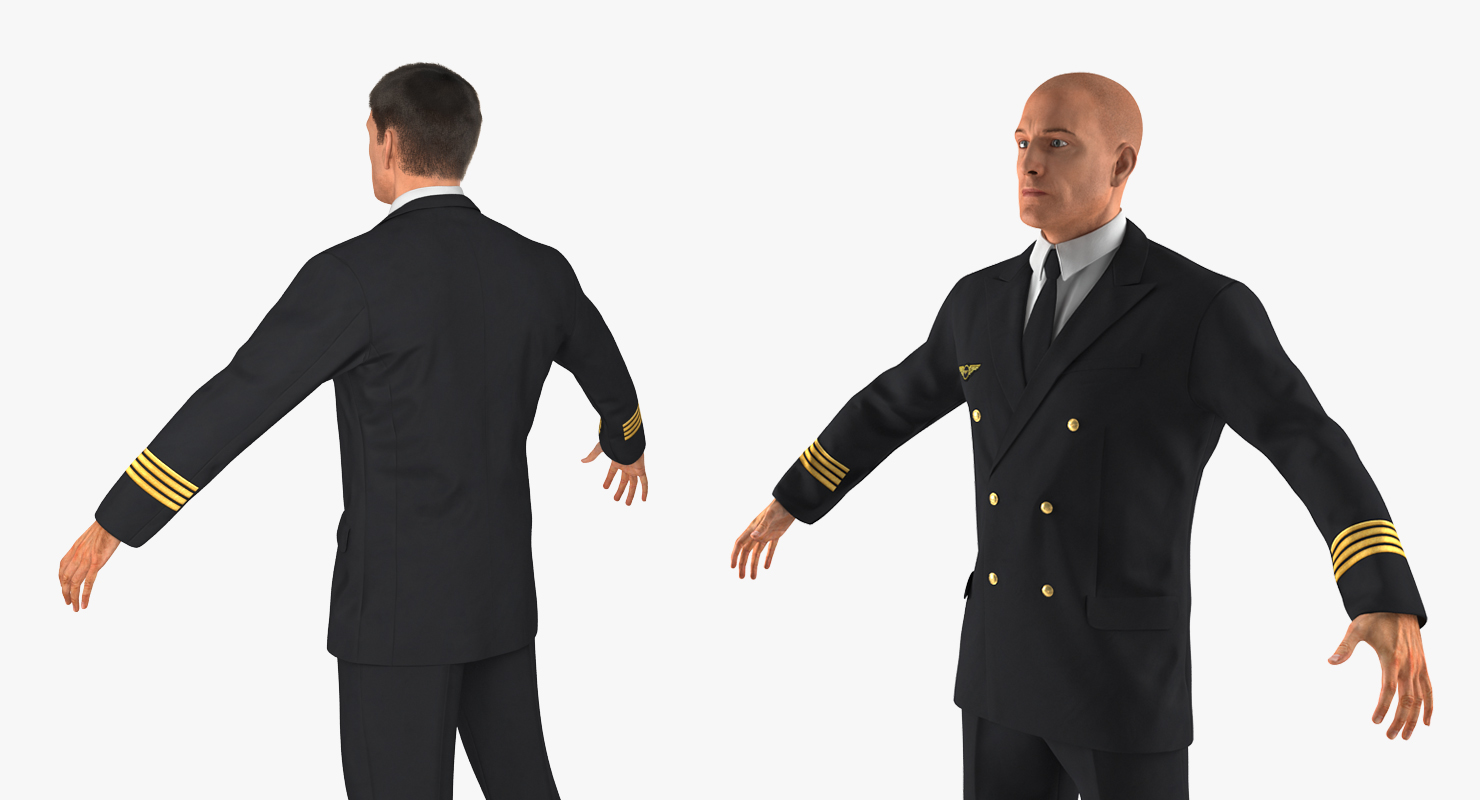 Airline Pilot with Fur Rigged 3D model