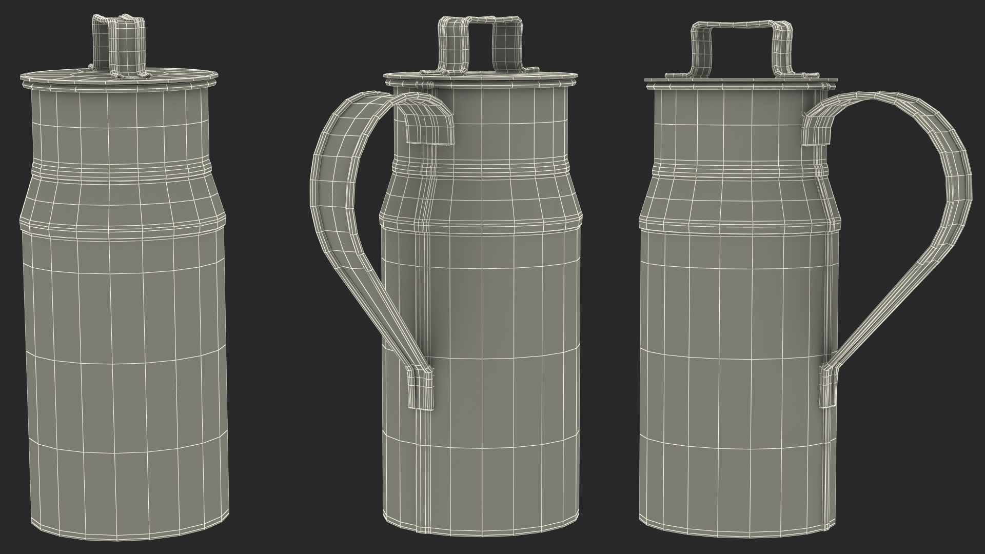 3D Vintage Copper Milk Can model