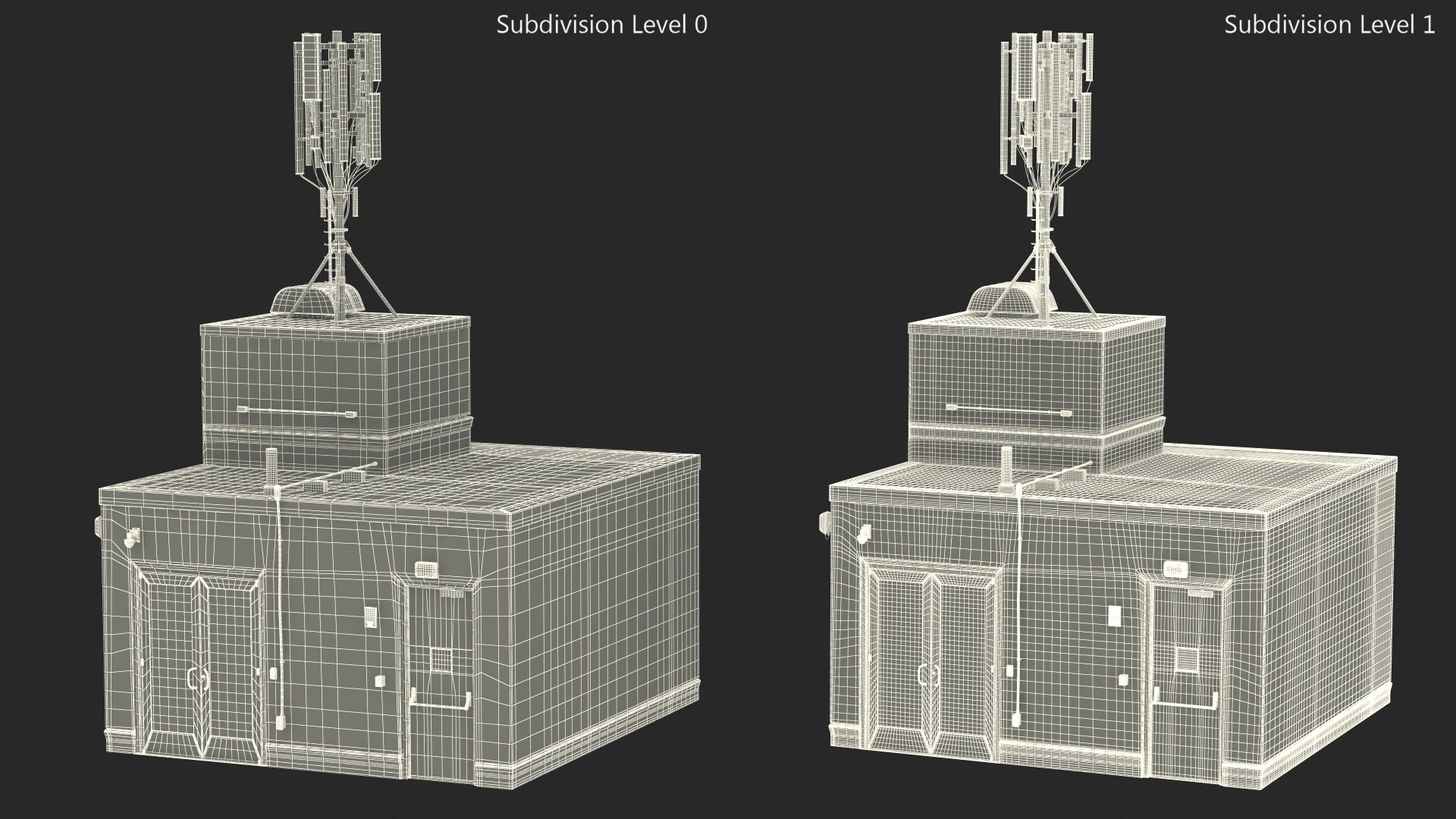 3D Rooftop Entrance with Network Transmitter