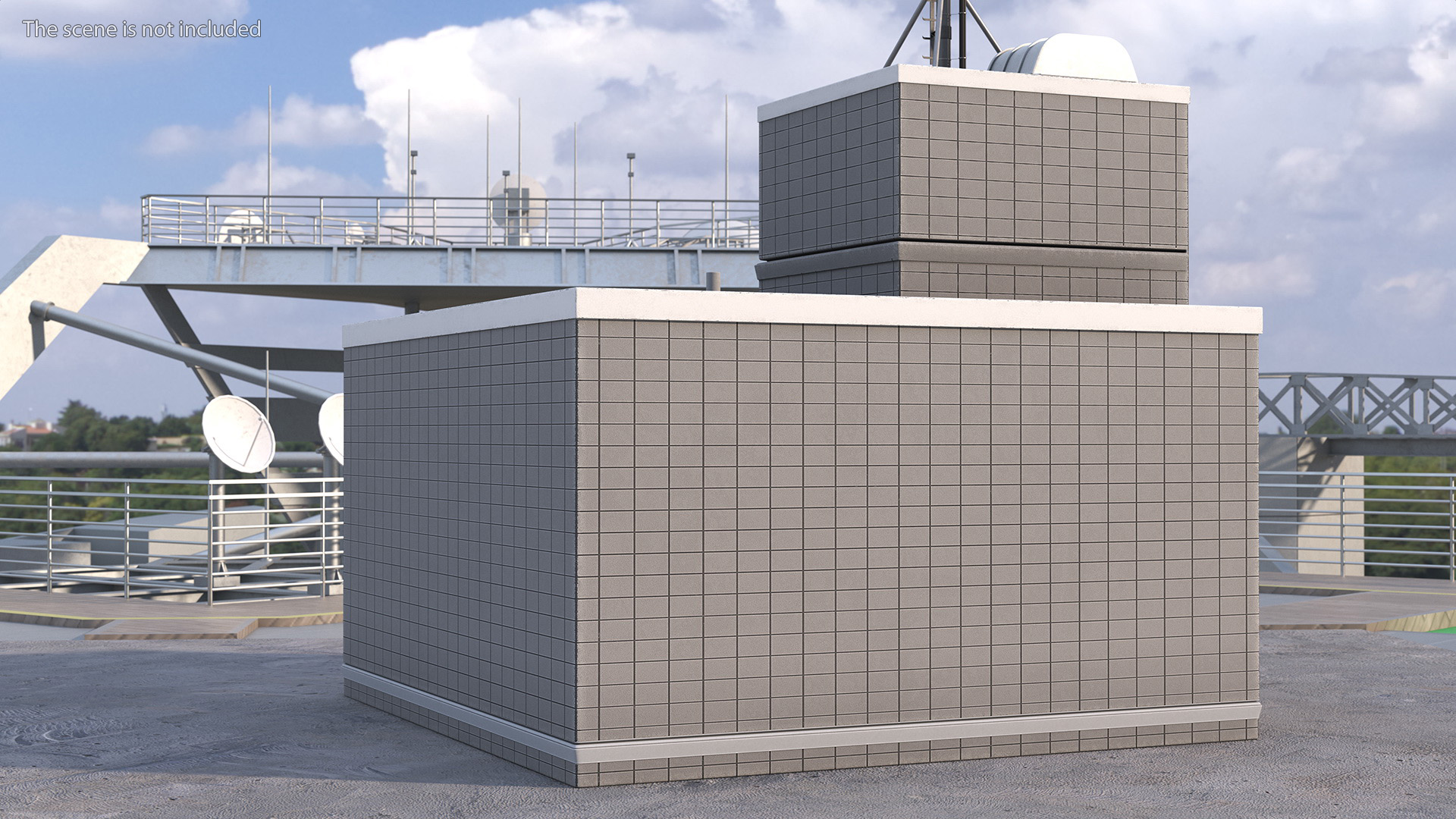 3D Rooftop Entrance with Network Transmitter