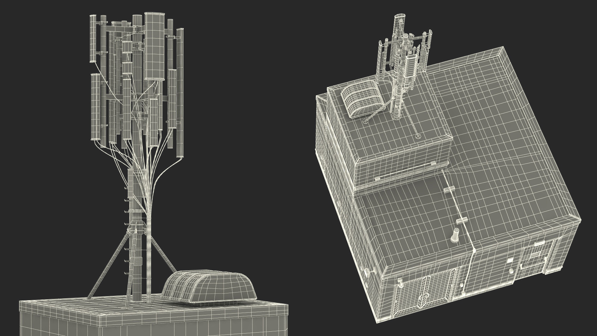 3D Rooftop Entrance with Network Transmitter