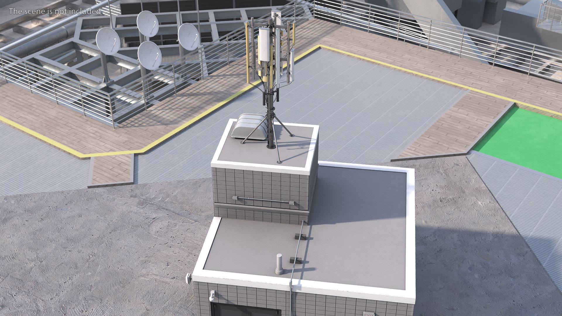 3D Rooftop Entrance with Network Transmitter