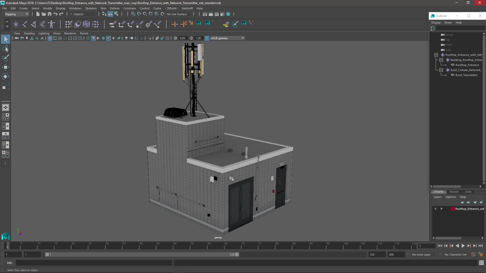 3D Rooftop Entrance with Network Transmitter