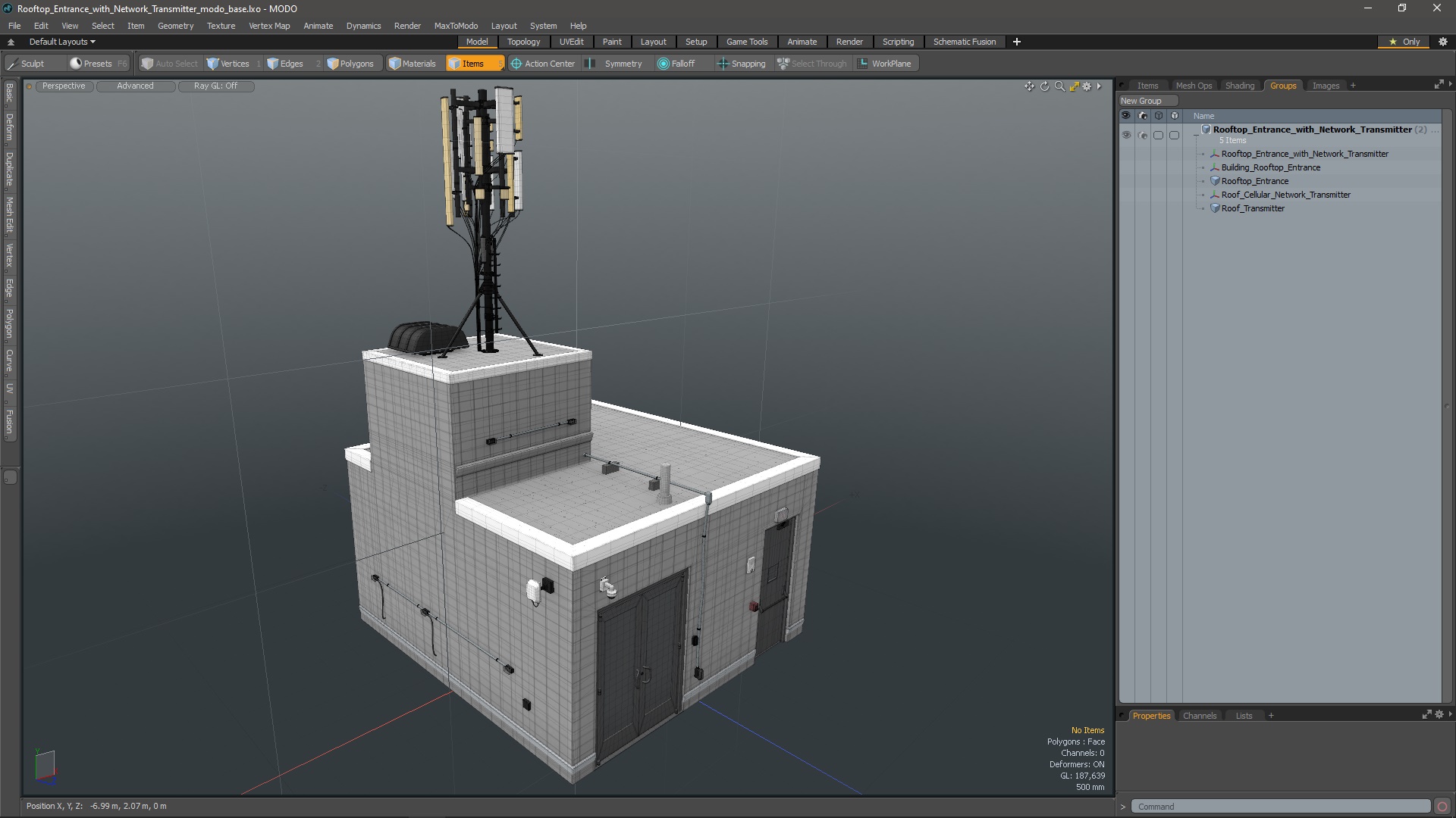 3D Rooftop Entrance with Network Transmitter