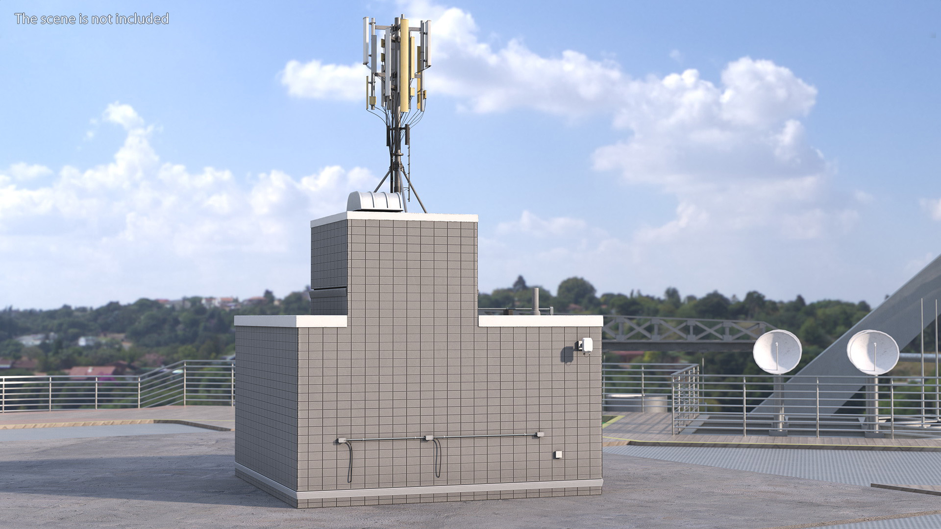 3D Rooftop Entrance with Network Transmitter