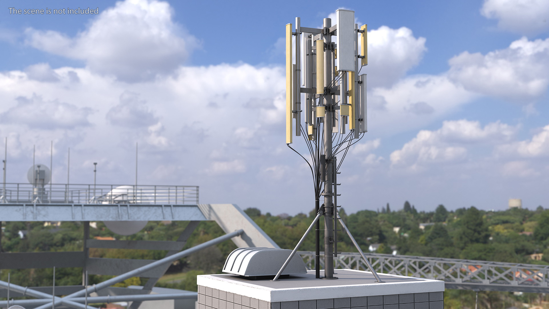 3D Rooftop Entrance with Network Transmitter