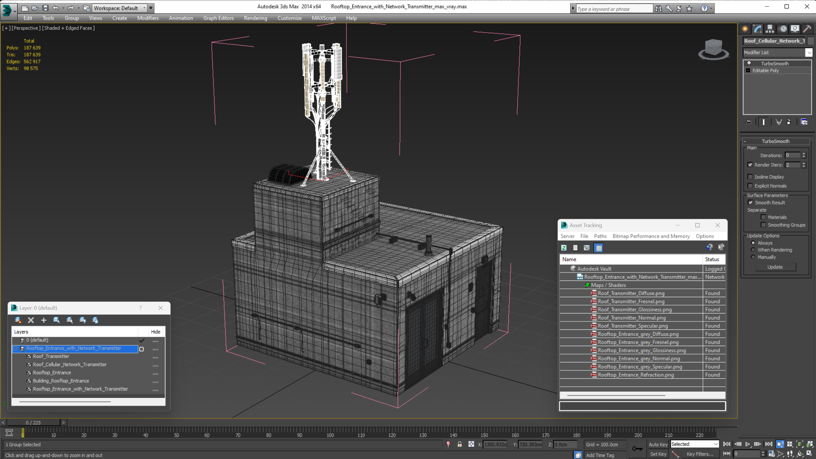 3D Rooftop Entrance with Network Transmitter