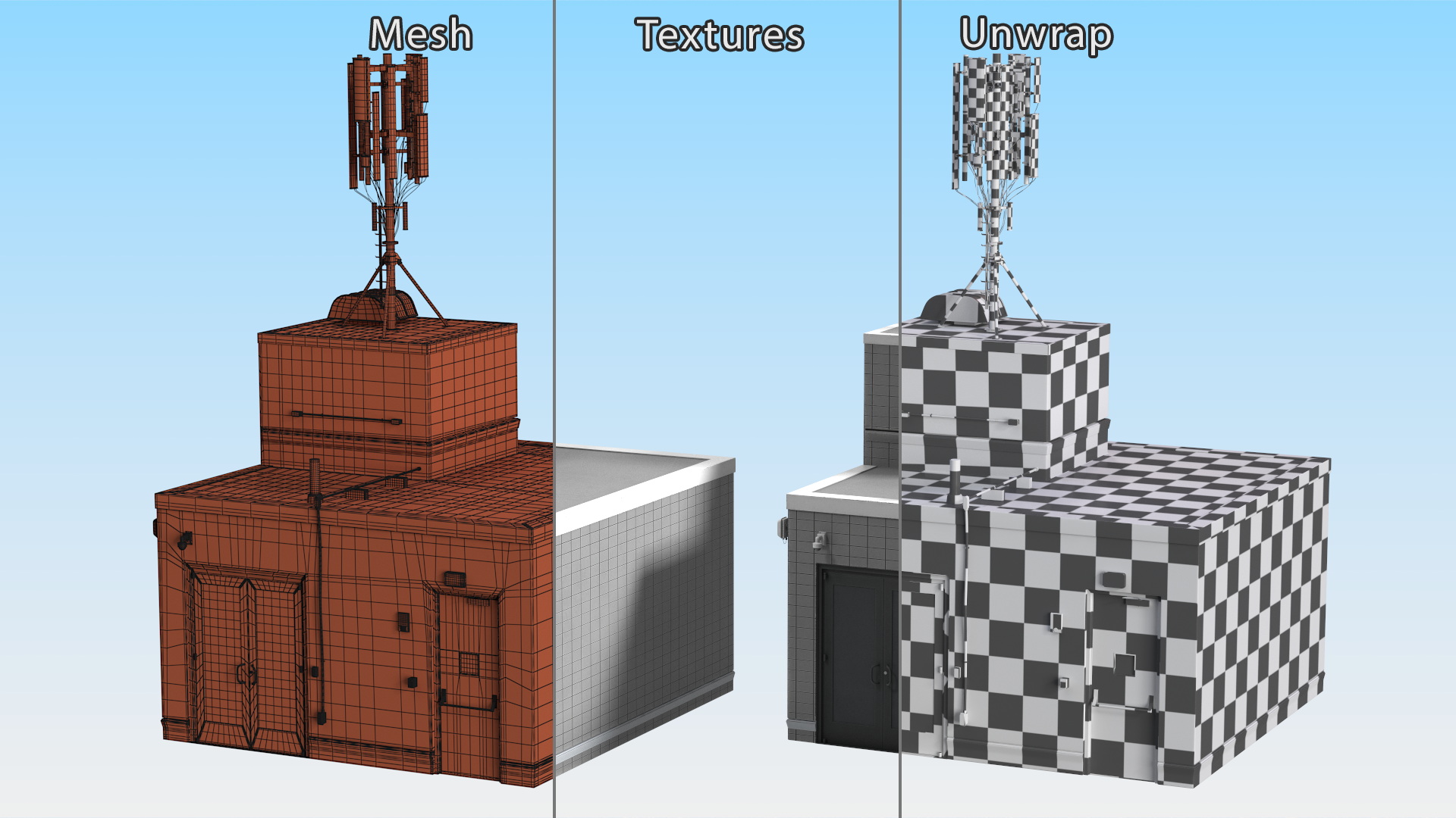 3D Rooftop Entrance with Network Transmitter