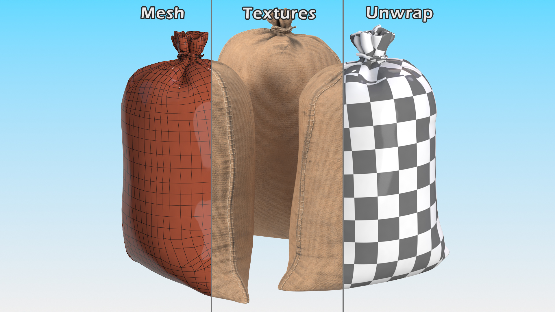 3D Standing Military Sandbags