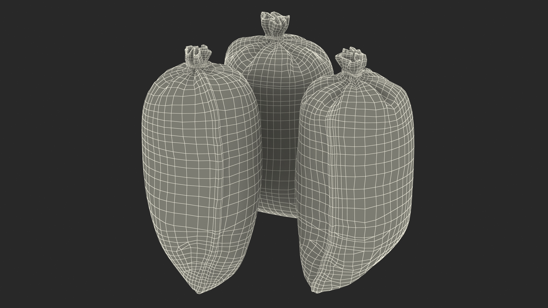 3D Standing Military Sandbags