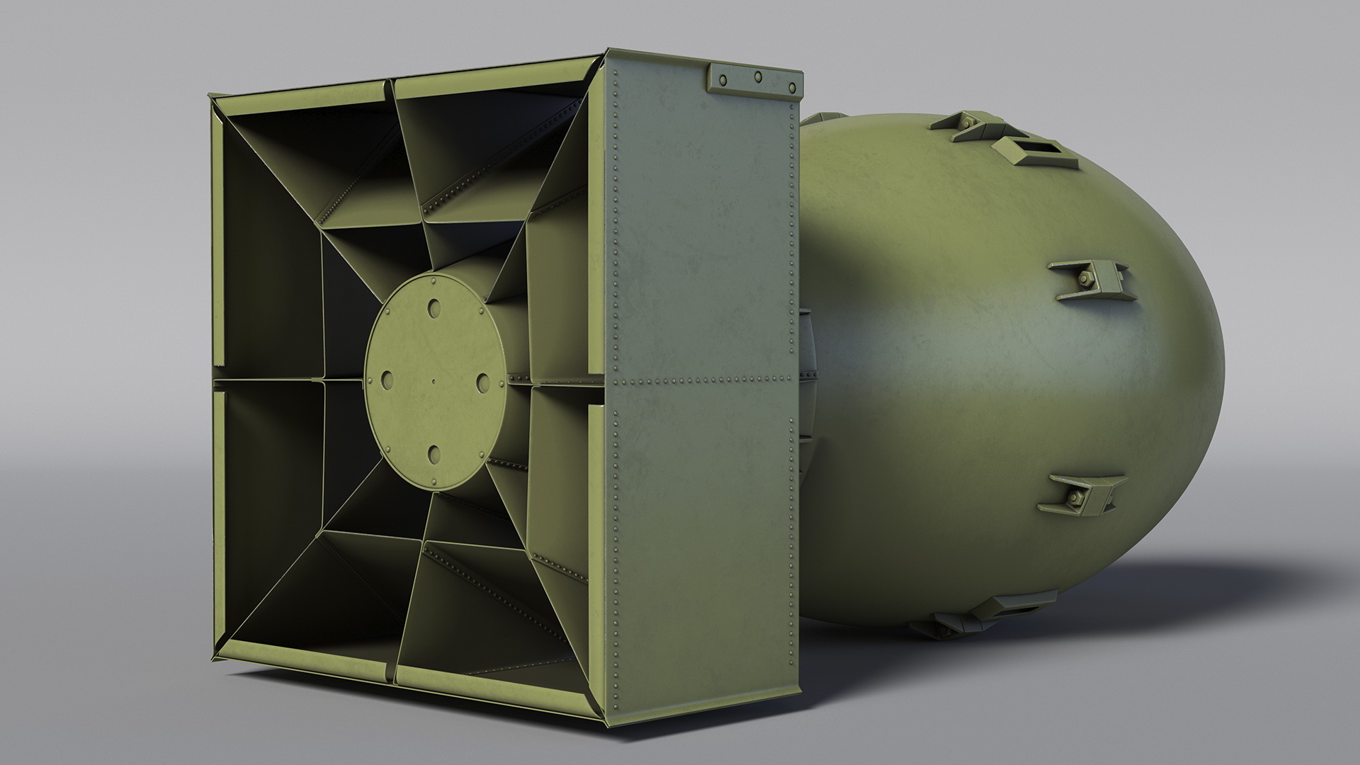 3D model Atomic Bomb Fat Man Green
