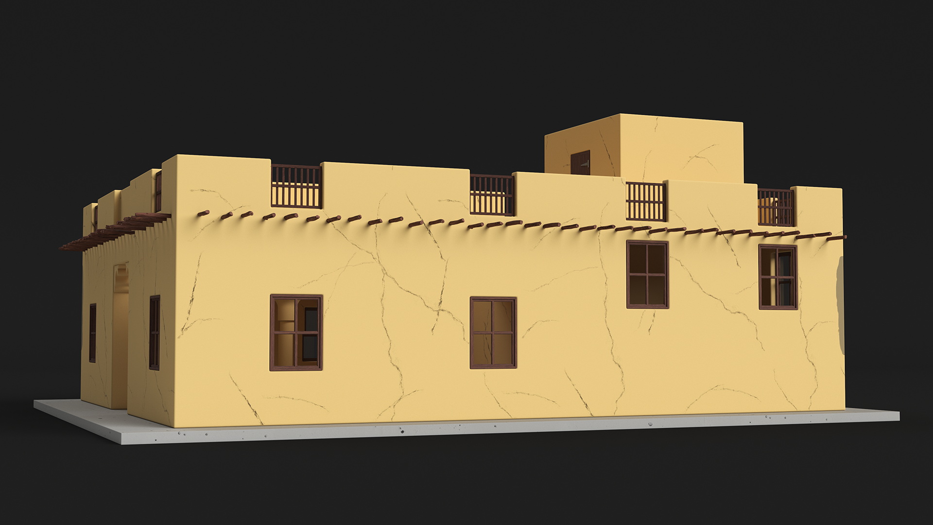 3D model Cartoon Arab House with a Courtyard
