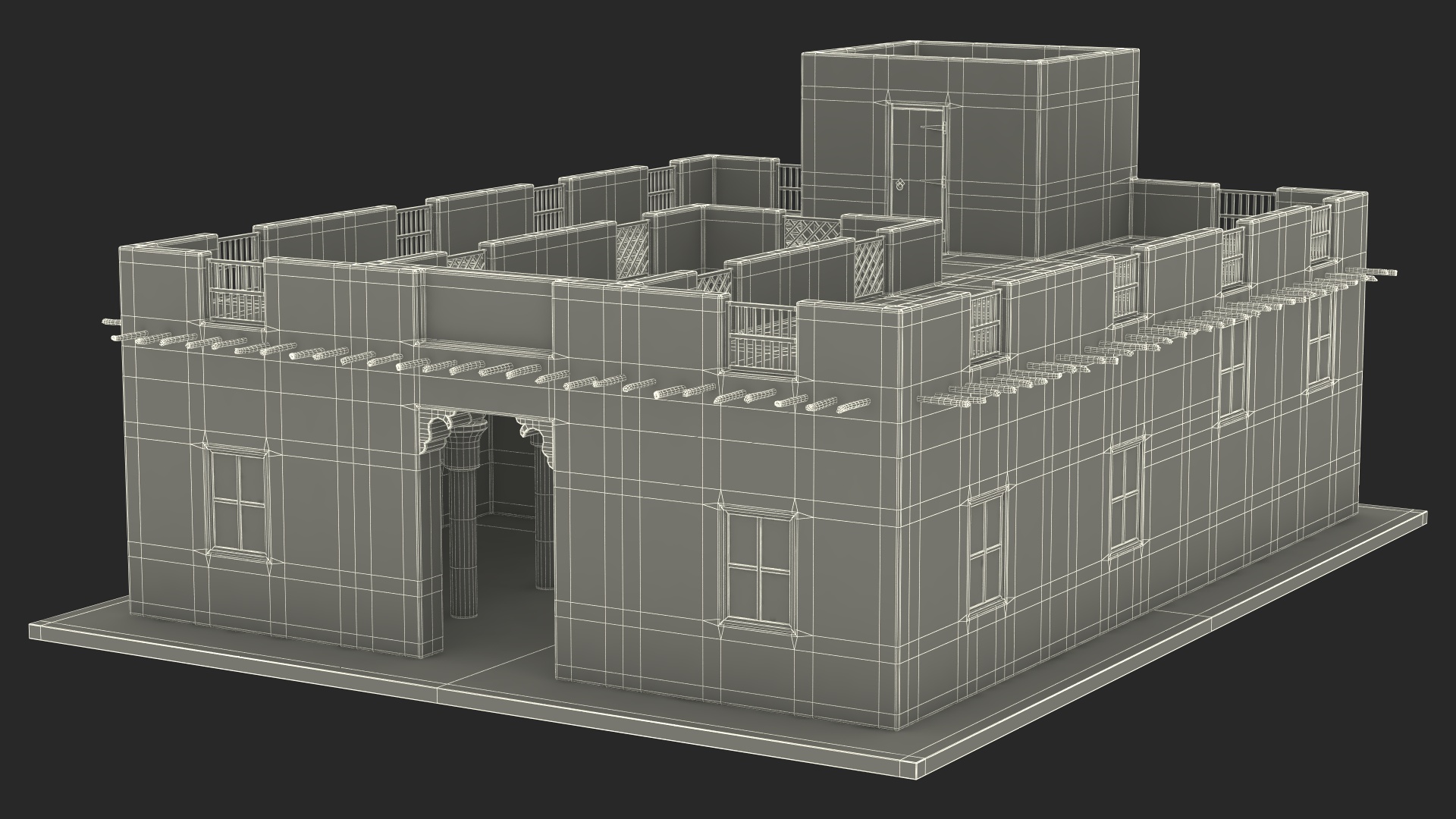 3D model Cartoon Arab House with a Courtyard