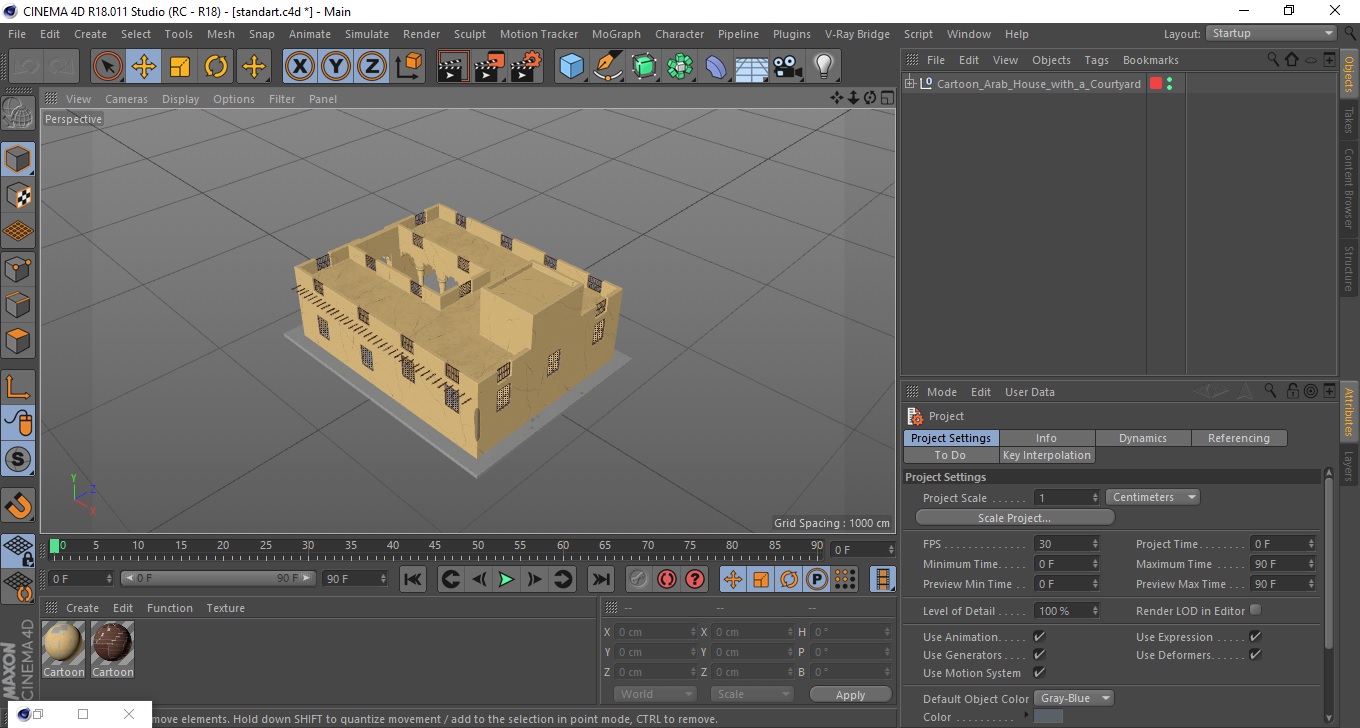 3D model Cartoon Arab House with a Courtyard