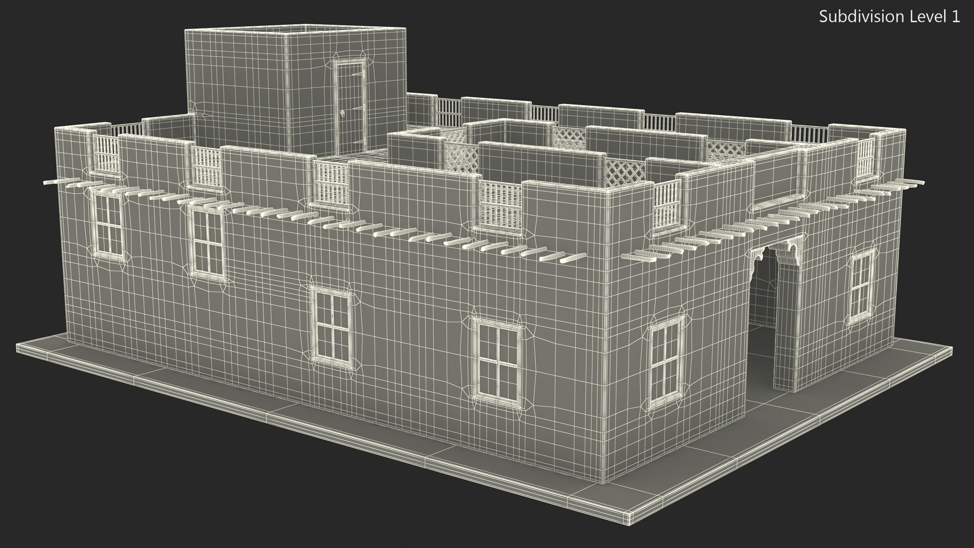 3D model Cartoon Arab House with a Courtyard
