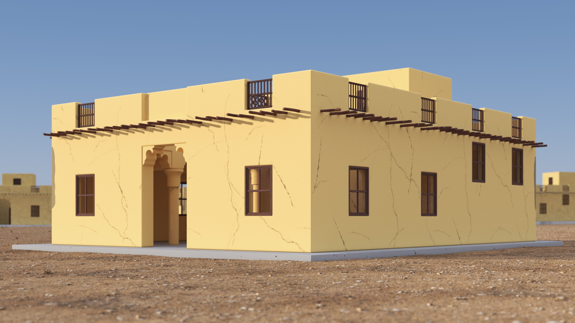 3D model Cartoon Arab House with a Courtyard