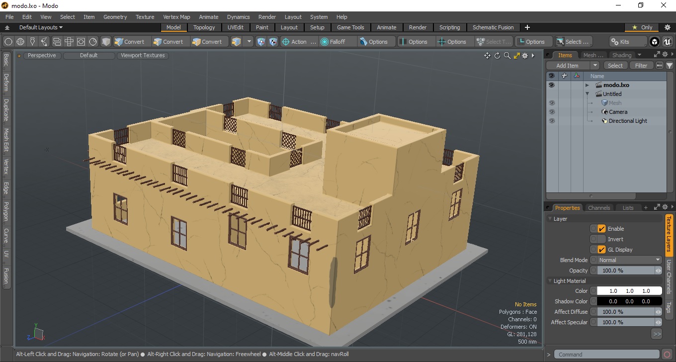 3D model Cartoon Arab House with a Courtyard