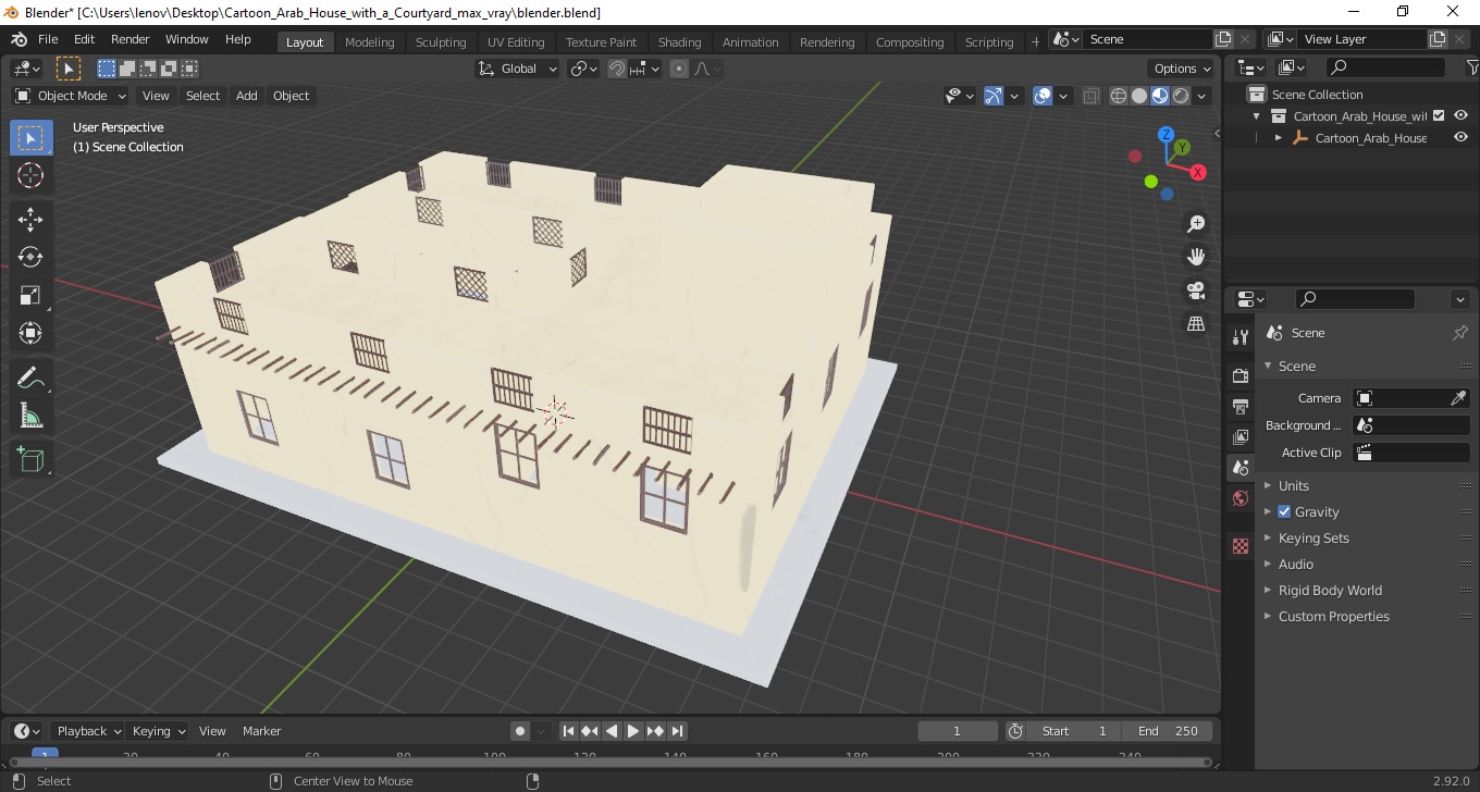 3D model Cartoon Arab House with a Courtyard