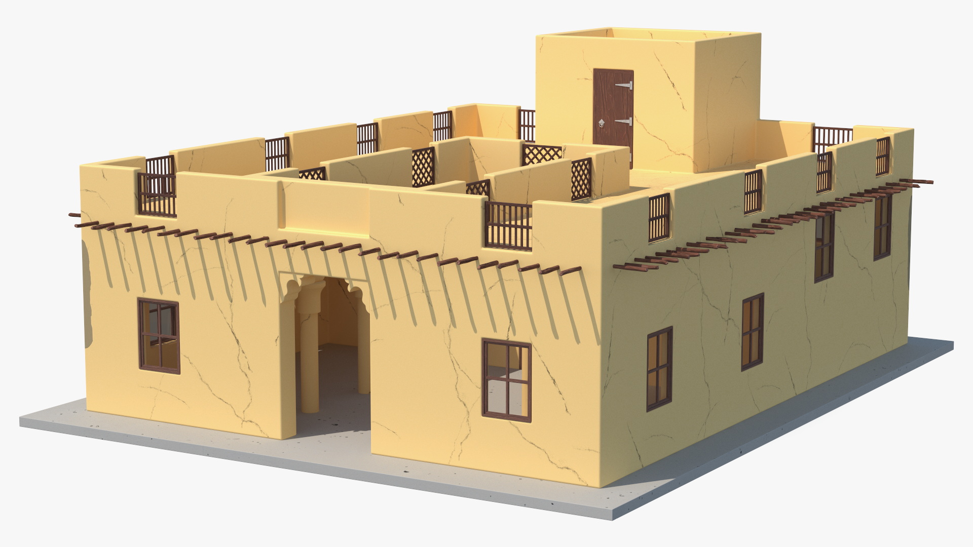 3D model Cartoon Arab House with a Courtyard